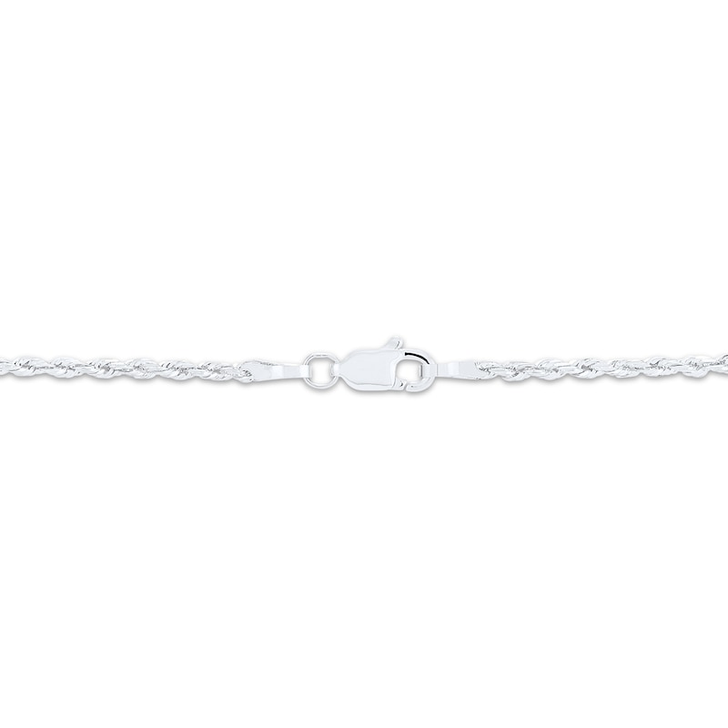 Solid Glitter Rope Chain Necklace 1.6mm 14K White Gold 20"