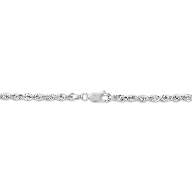 Main Image 2 of Solid Glitter Rope Chain Necklace 1.6mm 14K White Gold 24&quot;