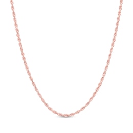 Solid Glitter Rope Chain Necklace 2.4mm 14K Rose Gold 16&quot;