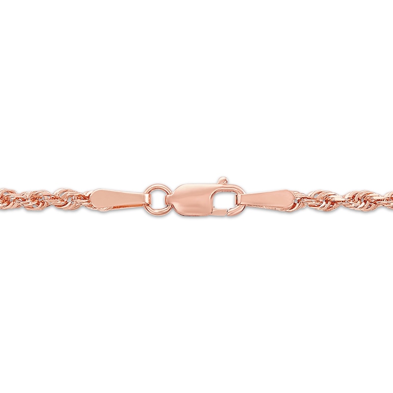 Main Image 2 of Solid Glitter Rope Chain Necklace 2.4mm 14K Rose Gold 16&quot;