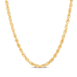 Glitter Rope Chain Necklace 3mm Solid 14K Yellow Gold 16&quot;