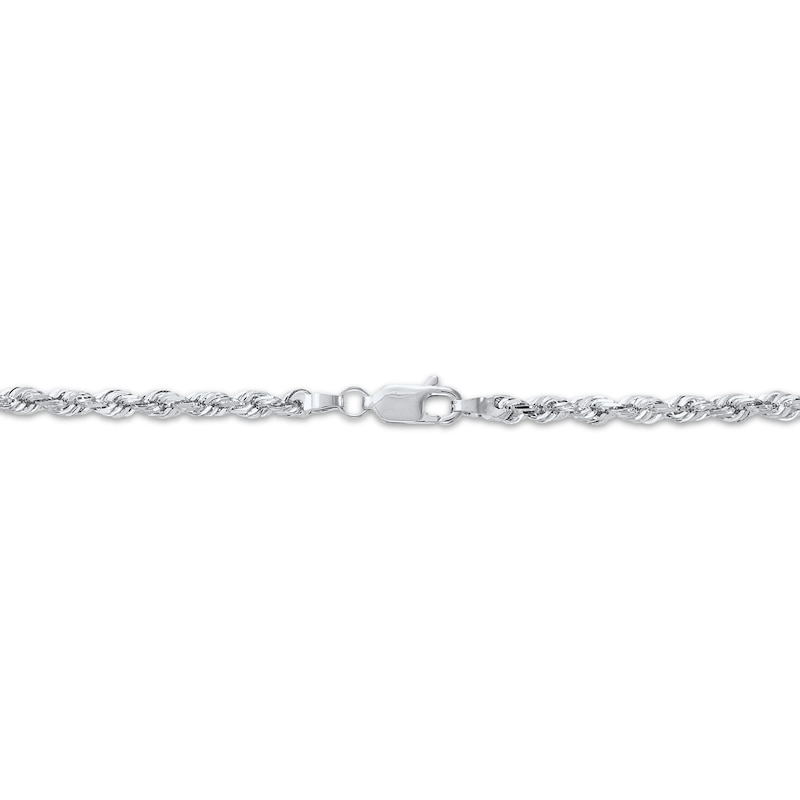 Main Image 2 of Solid Glitter Rope Chain Necklace 3mm 14K White Gold 16&quot;