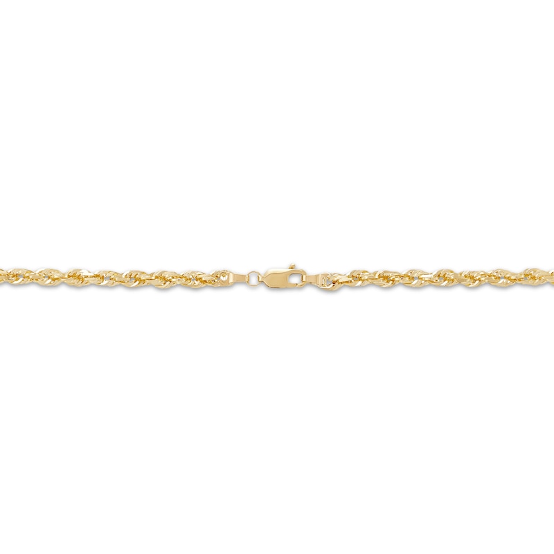 Main Image 2 of Solid Glitter Rope Chain Necklace 4.4mm 14K Yellow Gold 22&quot;