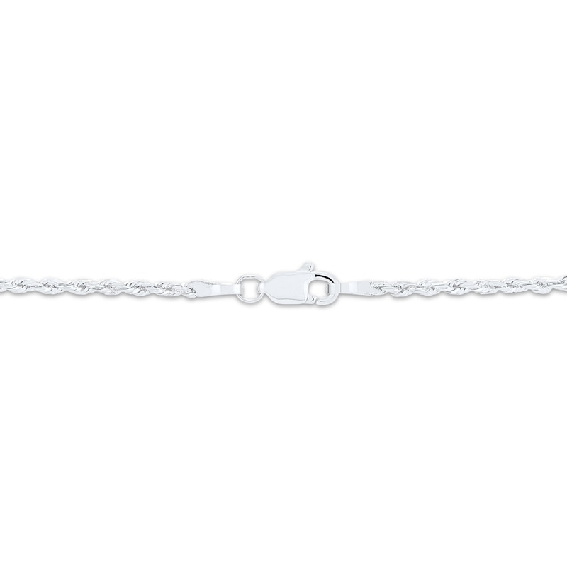 Main Image 2 of Solid Glitter Rope Chain Necklace 2.4mm 14K White Gold 18&quot;