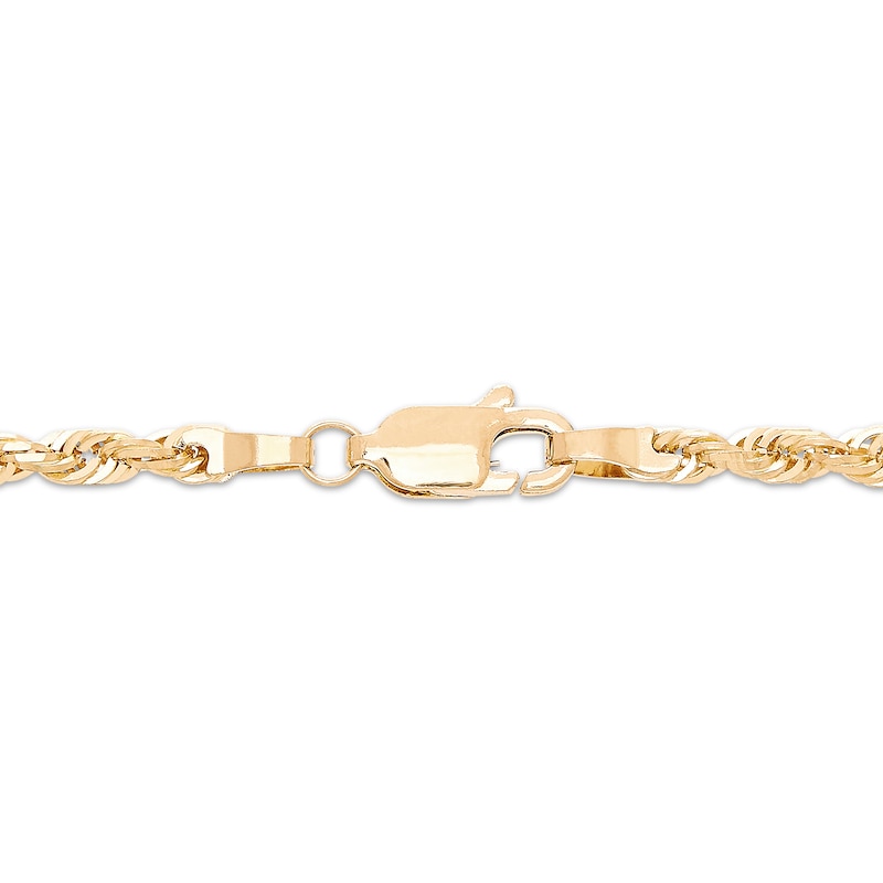 Main Image 2 of Solid Glitter Rope Chain Necklace 3mm 14K Yellow Gold 30&quot;