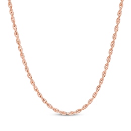 Solid Glitter Rope Chain Necklace 3mm 14K Rose Gold 24&quot;