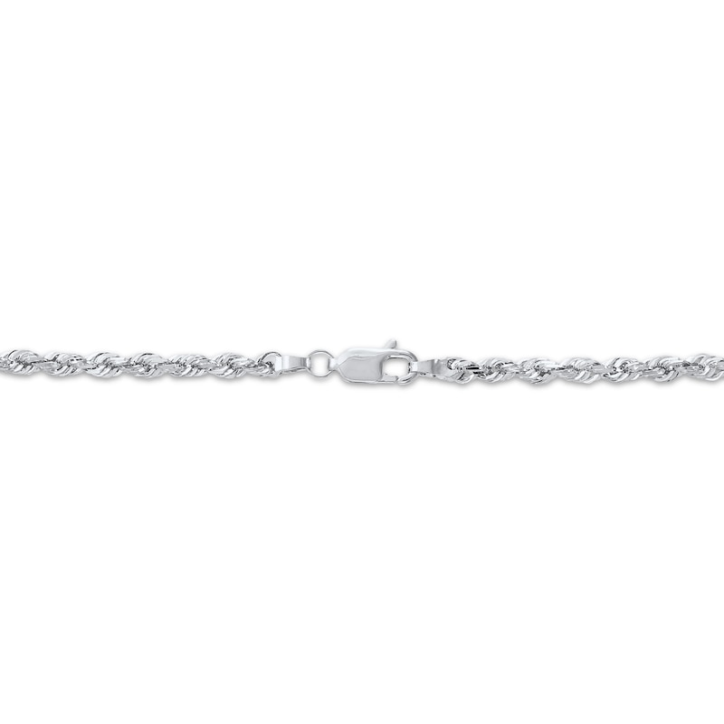 Main Image 2 of Solid Glitter Rope Chain Necklace 3mm 14K White Gold 30&quot;