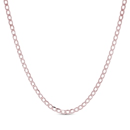 Curb Chain Necklace 2.95mm Solid 10K Rose Gold 20&quot;