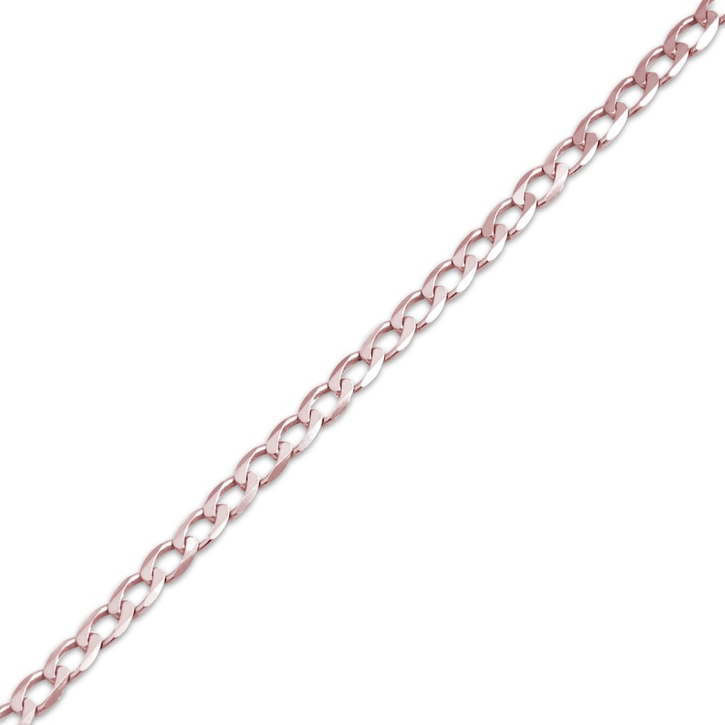 Main Image 2 of Solid Curb Chain Necklace 2.95mm 10K Rose Gold 20&quot;