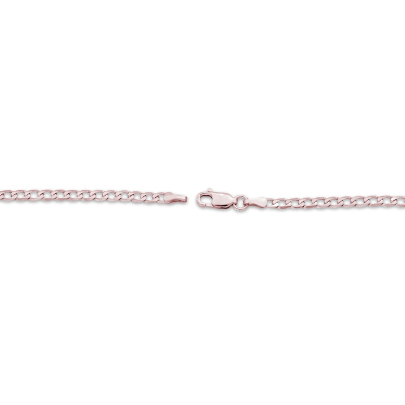 Main Image 3 of Curb Chain Necklace 2.95mm Solid 10K Rose Gold 20&quot;