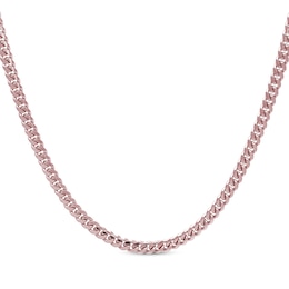 Solid Cuban Curb Chain Necklace 3.3mm 10K Rose Gold 20&quot;