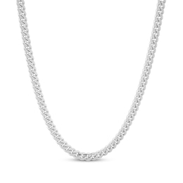 Cuban Curb Chain Necklace 3.3mm Solid 10K White Gold 20&quot;