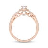 Thumbnail Image 3 of Linked Always Emerald-Cut Diamond Halo Engagement Ring 1 ct tw 14K Rose Gold