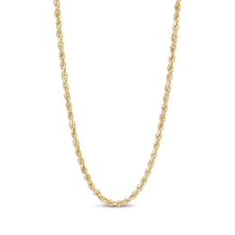 Solid Glitter Rope Chain Necklace 3.8mm 14K Yellow Gold 20&quot;