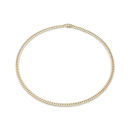 Cuban Chain Necklace Solid 14K Yellow Gold 22&quot;