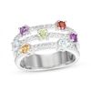 Thumbnail Image 1 of Citrine, Garnet, Amethyst, Peridot, Sky Blue Topaz & White Lab-Created Sapphire Ring Sterling Silver