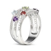 Thumbnail Image 2 of Citrine, Garnet, Amethyst, Peridot, Sky Blue Topaz & White Lab-Created Sapphire Ring Sterling Silver