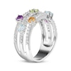 Thumbnail Image 3 of Citrine, Garnet, Amethyst, Peridot, Sky Blue Topaz & White Lab-Created Sapphire Ring Sterling Silver