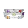 Thumbnail Image 4 of Citrine, Garnet, Amethyst, Peridot, Sky Blue Topaz & White Lab-Created Sapphire Ring Sterling Silver