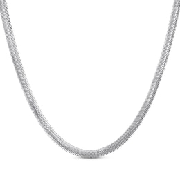 Diamond-Cut Semi-Solid Oval Snake Chain Necklace 6mm 100% Repurposed Sterling Silver 18&quot;