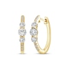 Thumbnail Image 1 of Memories Moments Magic Diamond Three-Stone Hoop Earrings 5/8 ct tw 10K Yellow Gold