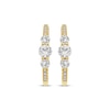 Thumbnail Image 2 of Memories Moments Magic Diamond Three-Stone Hoop Earrings 5/8 ct tw 10K Yellow Gold