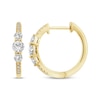 Thumbnail Image 3 of Memories Moments Magic Diamond Three-Stone Hoop Earrings 5/8 ct tw 10K Yellow Gold