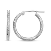 Thumbnail Image 1 of Hollow Twist Hoop Earrings 18mm 14K White Gold