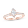 Thumbnail Image 1 of Marquise-Cut Diamond Halo Engagement Ring 1/2 ct tw 14K Rose Gold