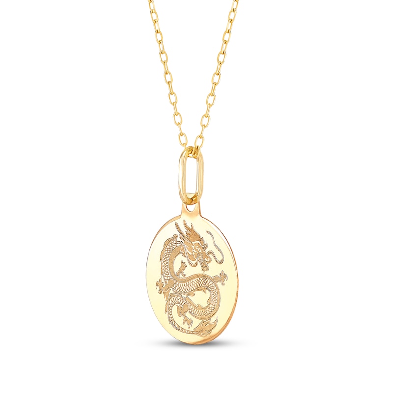 Main Image 2 of Dragon Coin Necklace 14K Yellow Gold 18&quot;