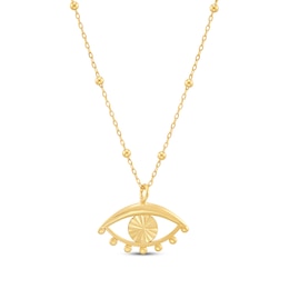 Evil Eye Necklace 14K Yellow Gold 18&quot;