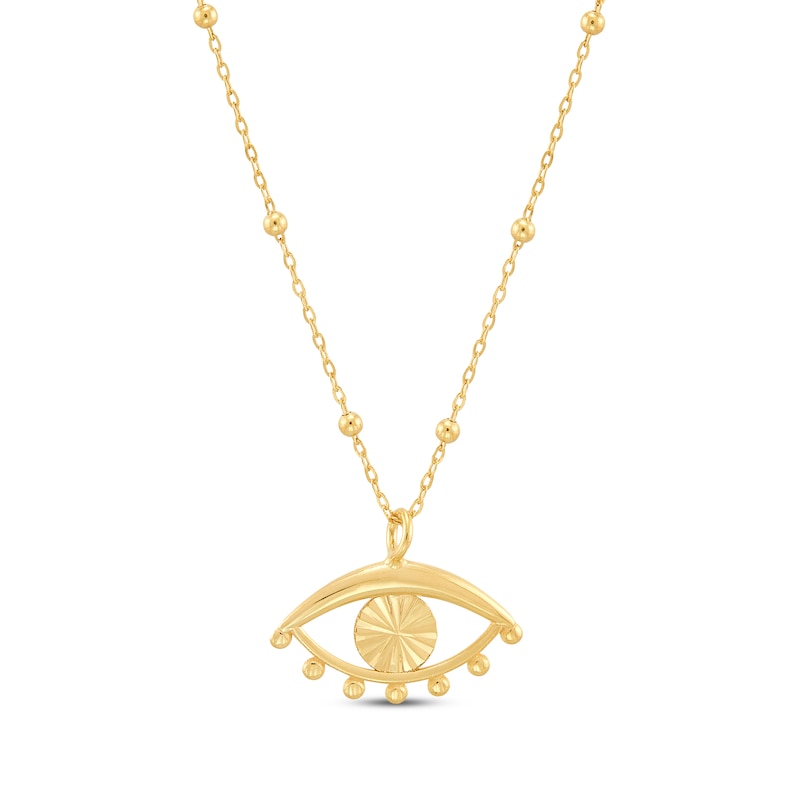 Main Image 1 of Evil Eye Necklace 14K Yellow Gold 18&quot;