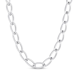 Solid Curb Chain Necklace 10mm Sterling Silver 20&quot;