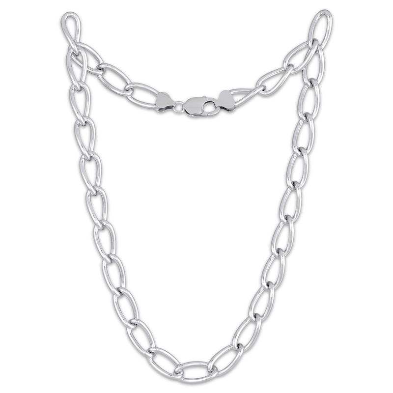 Main Image 2 of Solid Curb Chain Necklace 10mm Sterling Silver 20&quot;