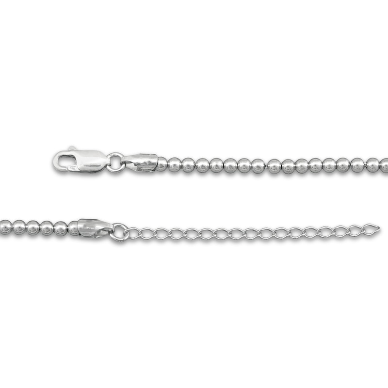 Solid Bead Chain Necklace 3mm Sterling Silver 19"