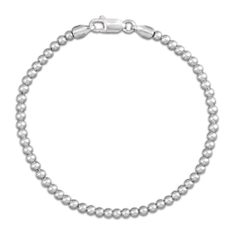 Solid Polished Bead Bracelet 3mm Sterling Silver 7.5&quot;