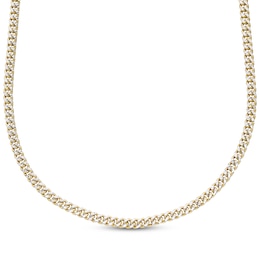 Semi-Solid Diamond-Cut Curb Chain Necklace 5mm 10K Yellow Gold 18&quot;