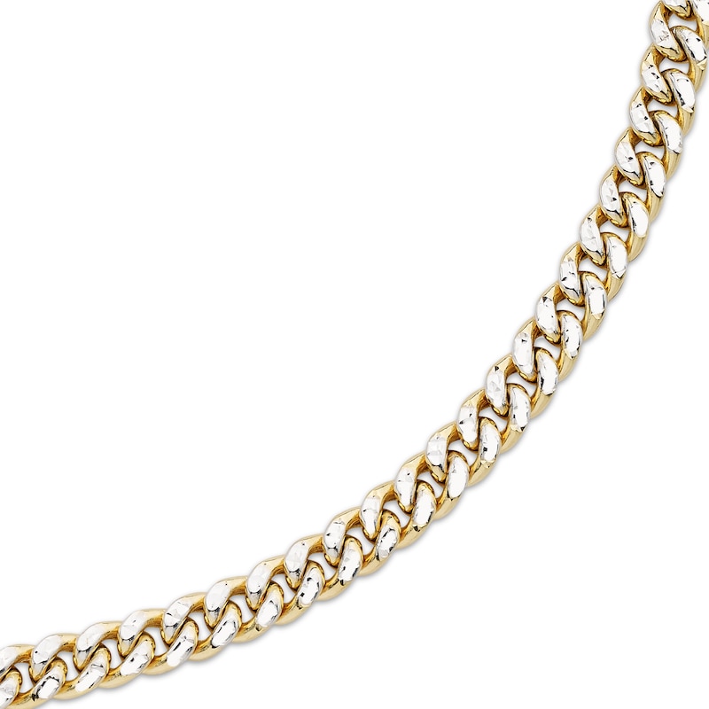 Main Image 2 of Semi-Solid Diamond-Cut Curb Chain Necklace 5mm 10K Yellow Gold 18&quot;