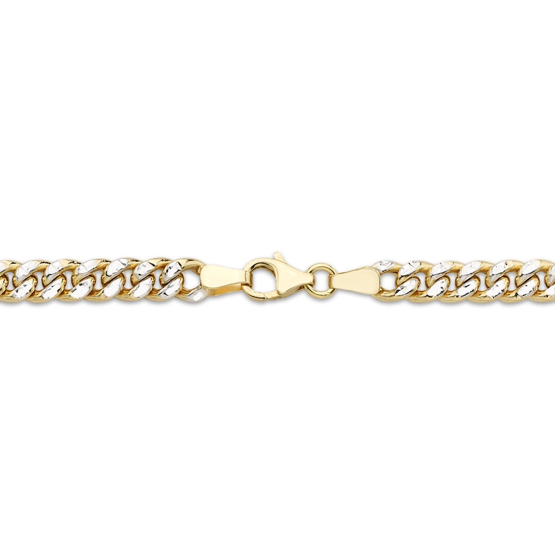 Main Image 3 of Semi-Solid Diamond-Cut Curb Chain Necklace 5mm 10K Yellow Gold 18&quot;