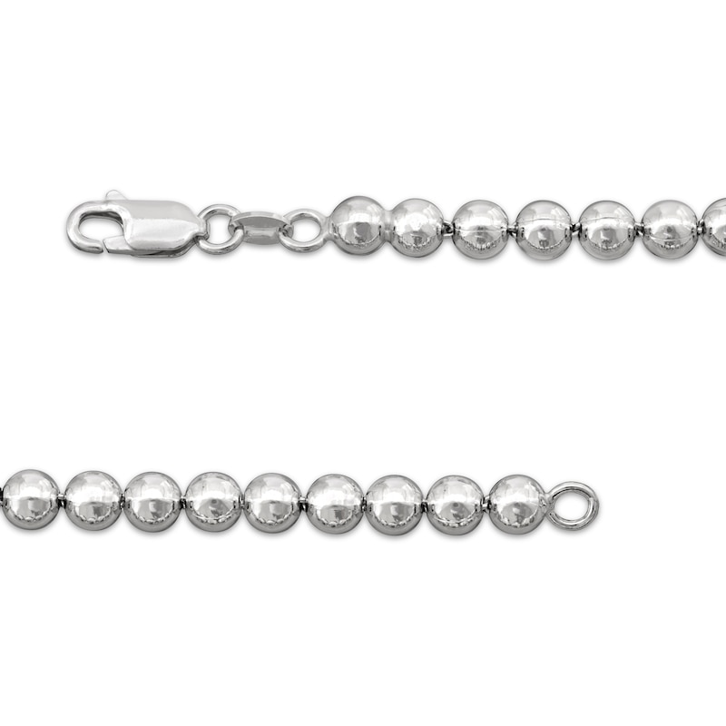 Solid Bead Chain Bracelet 5mm Sterling Silver 7.5"