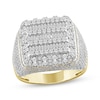 Thumbnail Image 0 of Men's Baguette & Round-Cut Diamond Multi-Row Ring 2 ct tw 10K Yellow Gold