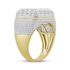 Thumbnail Image 1 of Men's Baguette & Round-Cut Diamond Multi-Row Ring 2 ct tw 10K Yellow Gold