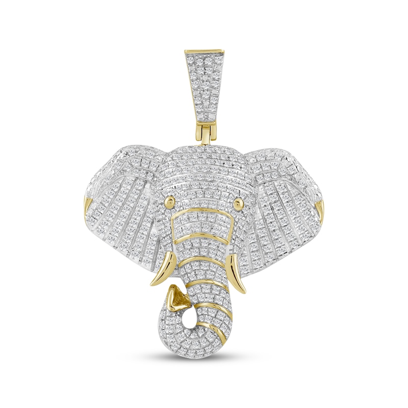 Main Image 1 of Men's Diamond Elephant Head Charm 3/4 ct tw 10K Yellow Gold