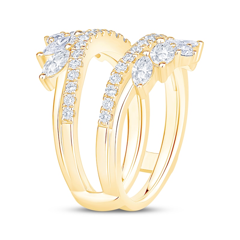 Main Image 2 of Lab-Grown Diamonds by KAY Marquise & Round-Cut Enhancer Ring 1-1/2 ct tw 14K Yellow Gold