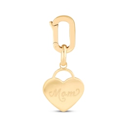 Charmed Memories &quot;Mom&quot; Heart Charm 10K Yellow Gold