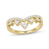 Thumbnail Image 1 of Lab-Grown Diamonds by KAY Baguette & Round-Cut Double Chevron Anniversary Ring 1/2 ct tw 14K Yellow Gold