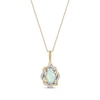 Thumbnail Image 1 of Oval-Cut Opal & Round-Cut Diamond Twist Frame Necklace 1/20 ct tw 10K Yellow Gold 18”