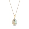 Thumbnail Image 2 of Oval-Cut Opal & Round-Cut Diamond Twist Frame Necklace 1/20 ct tw 10K Yellow Gold 18”