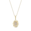 Thumbnail Image 3 of Oval-Cut Opal & Round-Cut Diamond Twist Frame Necklace 1/20 ct tw 10K Yellow Gold 18”