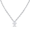 Thumbnail Image 1 of Pear-Shaped & Round-Cut Diamond Drop Necklace 4-5/8 ct tw 14K White Gold 17&quot;